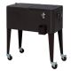 grossag Brown 80 qt. Outdoor Food and Beverage Rolling Chest Cooler with Grip and Wheels for Camping, Beach, Boat