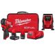 Milwaukee M12 FUEL 12V Li-Ion Brushless Cordless Stubby 3/8 in. Impact Wrench Kit w/ 5.0Ah, 2.5Ah High Output Batteries & Inflator