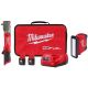 Milwaukee M12 FUEL 12V Lithium-Ion Brushless Cordless 3/8 in. Right Angle Impact Wrench Kit w Two 2.0 Ah Batteries & ROVER Light