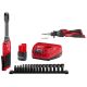 Milwaukee M12 FUEL INSIDER 12V Lithium-Ion Brushless 1/4-3/8 in. Extended Reach Box Cordless Ratchet Kit w/Battery &Soldering Iron