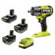 RYOBI ONE+ 18V Lithium-Ion 4.0 Ah Battery, 2.0 Ah Battery, and Charger Kit & ONE+ HP 18V Brushless 1/2 in. Impact Wrench