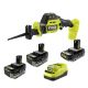RYOBI ONE+ 18V HIGH PERFORMANCE Kit w/ (2) 4.0 Ah Batteries, 2.0 Ah Battery, Charger, & ONE+ HP 18V One-Handed Recip Saw