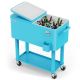 VINGLI 80 qt. Rolling Cart on Wheels, Patio Cooler for Party, Ice Chest with Shelf, Bottle Opener, Water Pipe