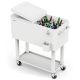 VINGLI 80 qt. Rolling Cart on Wheels, Patio Cooler for Party, Ice Chest with Shelf, Bottle Opener, Water Pipe
