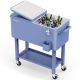 VINGLI 80 qt. Rolling Cart on Wheels, Patio Cooler for Party, Ice Chest with Shelf, Bottle Opener, Water Pipe