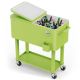 VINGLI 80 qt. Rolling Cart on Wheels, Patio Cooler for Party, Ice Chest with Shelf, Bottle Opener, Water Pipe
