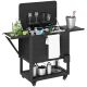 Outsunny 104 qt. Large Capacity Patio Cooler Cart, Ice Chest with Bottle Opener and Shelves, Outdoor Beverage Bar Cart in Black