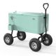 Karl home 80 qt. Green Outdoor Food and Beverage Wagon Rolling Cooler Ice Chest With Handle And 10 in. Wheels