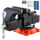 SKYSHALO Bench Vise, 5 in. Jaw W, 5 in. Max Jaw Opening Multipurpose Vise, 360¬∞ Swivel Locking Base, 2. 8 in. Throat D Heavy Duty