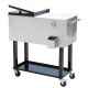 Gruisse 35.5 in. 80 qt. Rolling Cooler Cart with 4 Locking Wheels-Stand-Up Drink Cooler with Drain Plug & Bottle Opener