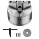 SKYSHALO 3-Jaw Lathe Chuck 6in. Self-Centering Chuck with 1 1/2 in.-8 Threaded Backing Plate T-wrench Screws for Wood Metal Lathe