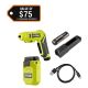 RYOBI USB Lithium Cordless 3-Tool Combo Kit with 2 Ah Battery and USB Charging Cable