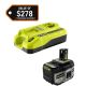 RYOBI ONE+ HIGH PERFORMANCE Starter Kit with 18V 8 Ah Lithium-Ion Battery and 18V/40V Dual Platform Charger