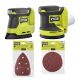 RYOBI ONE+ 18V Cordless 2-Tool Combo Kit w/ Random Orbit Sander & Corner Cat Finish Sander (Tools Only) w/ Assorted Sandpaper