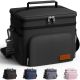 Misopily 9 qt. Leak-Proof Insulated Lunch Bag Cooler with 4 Pockets and Adjustable Strap for Work, Picnic, Travel-Medium Black