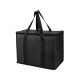 Misopily 31 qt. 2-Pack XL-Large Insulated Grocery Shopping Cooler Bags Black Reusable with Zipper for Hot Cold Food Transport