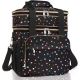 Misopily 17 qt. Expandable Lightweight Insulated Lunch Box Double Deck Large Leakproof Soft Cooler Bag for Travel, Polka Dots 16L