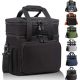 Misopily 17 qt. Expandable Insulated Large Lunch Box Double Deck Heavy Duty Durable Leakproof Cooler Bag 20 Can Capacity Black