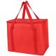 Misopily 13 qt. XL-Large Insulated Grocery Shopping Bags Red Reusable Heavy Duty Zipped Cooler Tote Collapsible 2-Pack