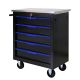 Damodpoy 13.58 in. 5 Drawers Multifunctional Tool Cart Chests with Wheels-Black Plus Blue