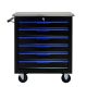 Damodpoy 13.58 in. 6 Drawers Multifunctional Tool Cart Chests with Wheels-Black Plus Blue