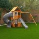 KidKraft DIY Sterling Falls Wooden Outdoor Playground Set with Slides, Clubhouse, Play Kitchen, Swing Set, and Accessories
