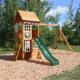 KidKraft DIY Kennedy Springs Wooden Outdoor Playground Set with Slide, Rock Wall, Play Kitchen, Swing Set, and Accessories
