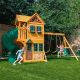 KidKraft DIY Buffalo Crossing Wooden Outdoor Playground Set with Slide, Swing Set, Front Door, Terrace, and Playground Equipment