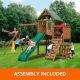 Swing-N-Slide Playsets Professionally Assembled Knightsbridge Wooden Outdoor Playground Set with Slide, Rock Wall, Swing Set, and Accessories