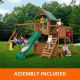 Swing-N-Slide Playsets Professionally Assembled Knightsbridge Plus Wooden Outdoor Playground Set with Slide, Rock Wall, Swings, and Monkey Bars
