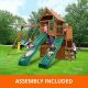 Swing-N-Slide Playsets Professionally Assembled Knightsbridge Deluxe Wooden Outdoor Playground Set with Slides, Rock Wall, and Swings Set