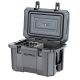 Denjol Gray 60 qt. Portable Chest Cooler with Cup Holders, Nylon Rope Handles and Double Latches - Keeps Ice Up to 6 Days