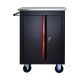 Damodpoy 13.58 in. Double-Door Clapboard Multi-Function Tool Cart-Black and Red