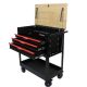 Damodpoy 17.5 in. 3-Drawers Multifunctional Tool Cart with Wheels and Wooden Top