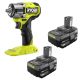 RYOBI ONE+ 18V Lithium-Ion 4.0 Ah Battery (2-Pack) with ONE+ HP 18V Brushless Cordless Compact 3/8 in. Impact Wrench