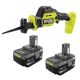 RYOBI ONE+ 18V Lithium-Ion 4.0 Ah Battery (2-Pack) with ONE+ HP 18V Brushless Cordless Compact One-Handed Reciprocating Saw