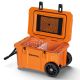 futhork Orange 55 qt. Portable Chest Cooler, Leak-Proof Outdoor Insulated Cooler with Handle and Wheels, Bottle Opener