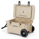 futhork Khaki 55 qt. Portable Chest Cooler, Leak-Proof Outdoor Insulated Cooler with Handle and Wheels, Bottle Opener