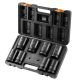 SKYSHALO 8 Piece 1 in. Drive Impact Socket Set, Metric 27-41mm, 6 Point Cr-Mo Alloy Steel for Auto Repair, Includes Case