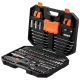 SKYSHALO 145 Pcs Mechanics Tool Set, 1/4 in. & 3/8 in. Drive Deep/Standard Sockets, SAE & Metric, Wrenches, Bits, Case