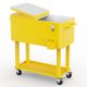 Karl home 80 qt. Portable Outdoor Beverage Cooler with Storage Shelf in Yellow