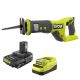 RYOBI ONE+ 18V Cordless Reciprocating Saw with 2.0 Ah Battery and Charger Kit