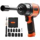 SKYSHALO 1/2-In. Air Impact Wrench, High Torque Up to 1400 ft.-lbs., Lightweight Design Pneumatic Impact Gun with Carrying Case