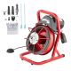 SKYSHALO 50FT. x 3/8 in. Drain Cleaner Machine, 250W Electric Sewer Snake with 4 Cutters, Foot Switch, for 2 in.-4 in. Pipes