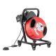 SKYSHALO 50FT. x 1/2 in. Drain Cleaner Machine, Manual Feed, with Wheels, 4 Cutters, Foot Switch, for 2 in.-4 in. Pipes