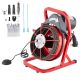 SKYSHALO 250W Drain Cleaner Machine, 50FT. x 1/2 in., Manual Feed, 4 Cutters, Foot Switch, for 2 in.-4 in. Pipes