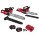 Milwaukee M18 FUEL 18V Brushless Cordless 20 in. Dual Battery Chainsaw Kit w/ 16 in. Chainsaw, (2) 8.0 Ah FORGE Batteries, Charger