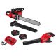 Milwaukee M18 FUEL 18V Brushless Cordless 20 in. Dual Battery Chainsaw & Blower with (2) 8. 0Ah FORGE Batteries, Rapid Charger