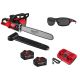 Milwaukee M18 FUEL 18V Brushless Cordless 20 in. Dual Battery Chainsaw Kit w/ (2) 8.0 Ah FORGE Batteries, Safety Glasses, Charger