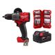 Milwaukee M18 FUEL 18V Lith-Ion Brushless Cordless 1/2 in. Hammer Drill/Driver w/ 5.0 Ah Battery & Screwdriver Bit Set